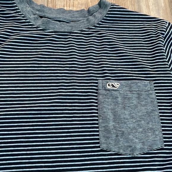 Vineyard Vines Stripe Pima Cotton Blue T-Shirt - Picture 2 of 5